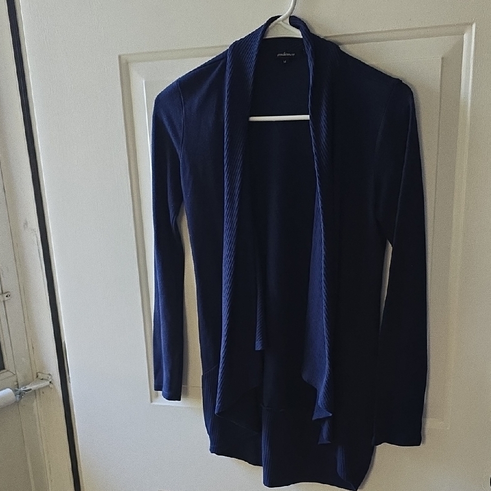 Ambiance Women's Navy Open Cardigan